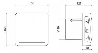 Накладной вентилятор Soler & Palau ECOAIR Design Ecowatt 100 H (Таймер, Датчик влажности)